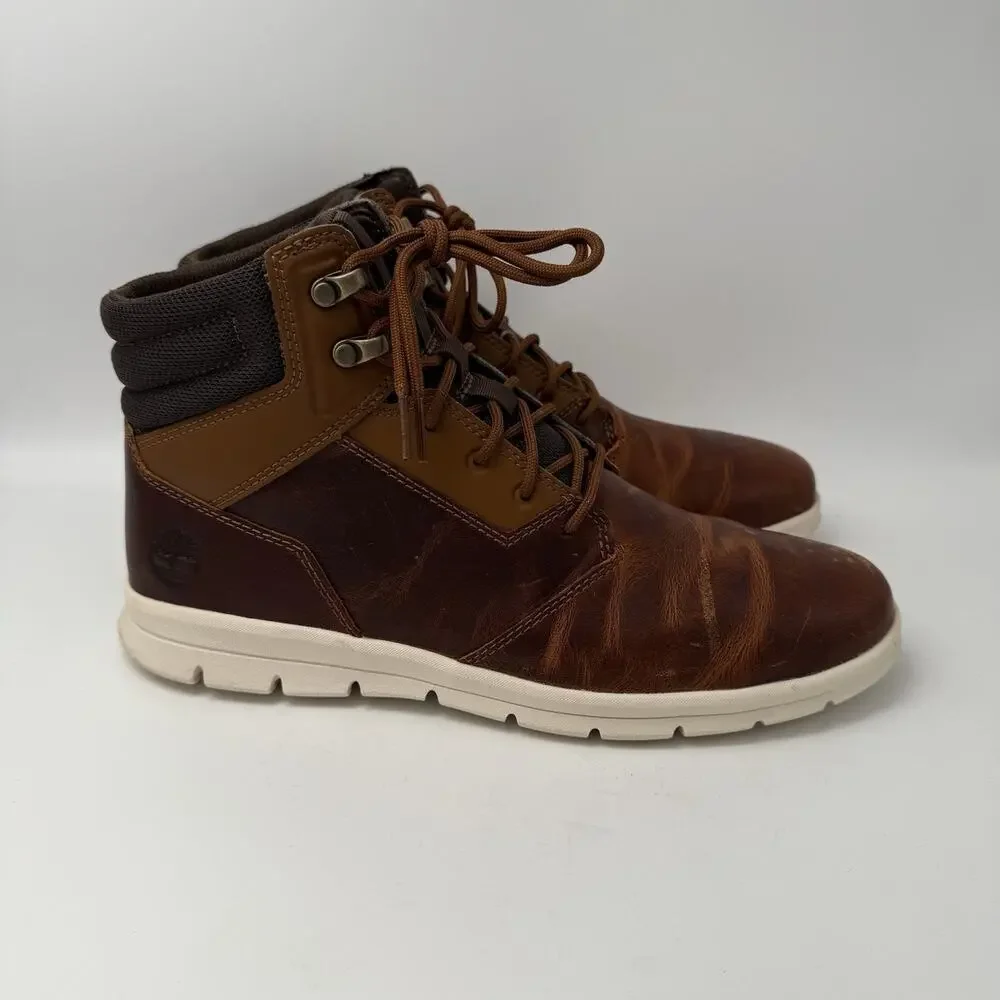 Timberland Graydon Brown Leather Chukka Sneaker Boot HoverLite Lace Up Men’s 9